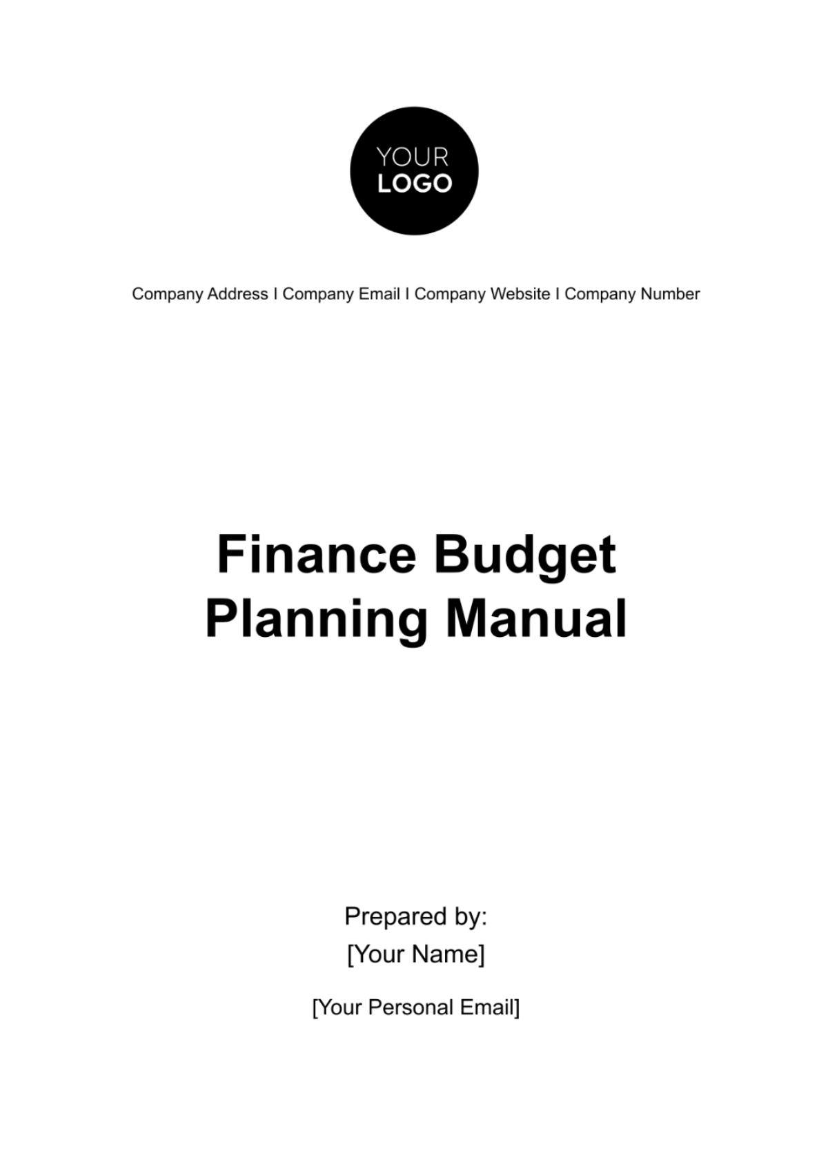 Finance Budget Planning Manual Template