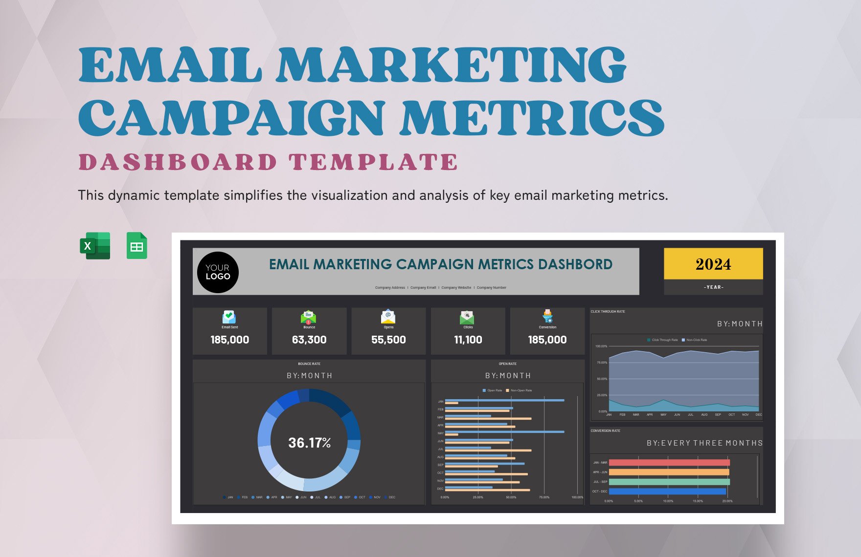 Email Marketing Campaign Metrics Dashboard Template