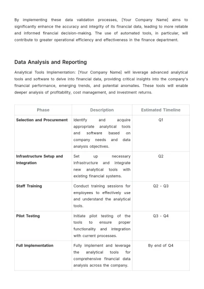 Free Financial Data Plan Template to Edit Online