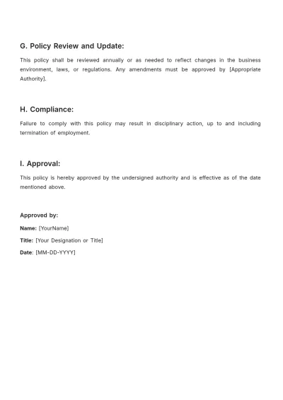 Free Financial Cost Policy Template to Edit Online