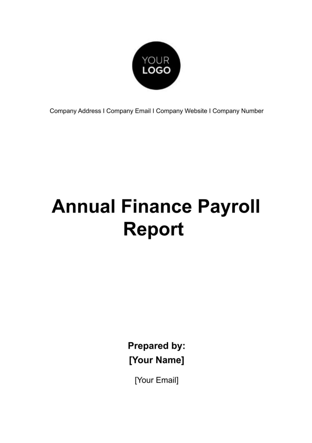 Annual Finance Payroll Report Template