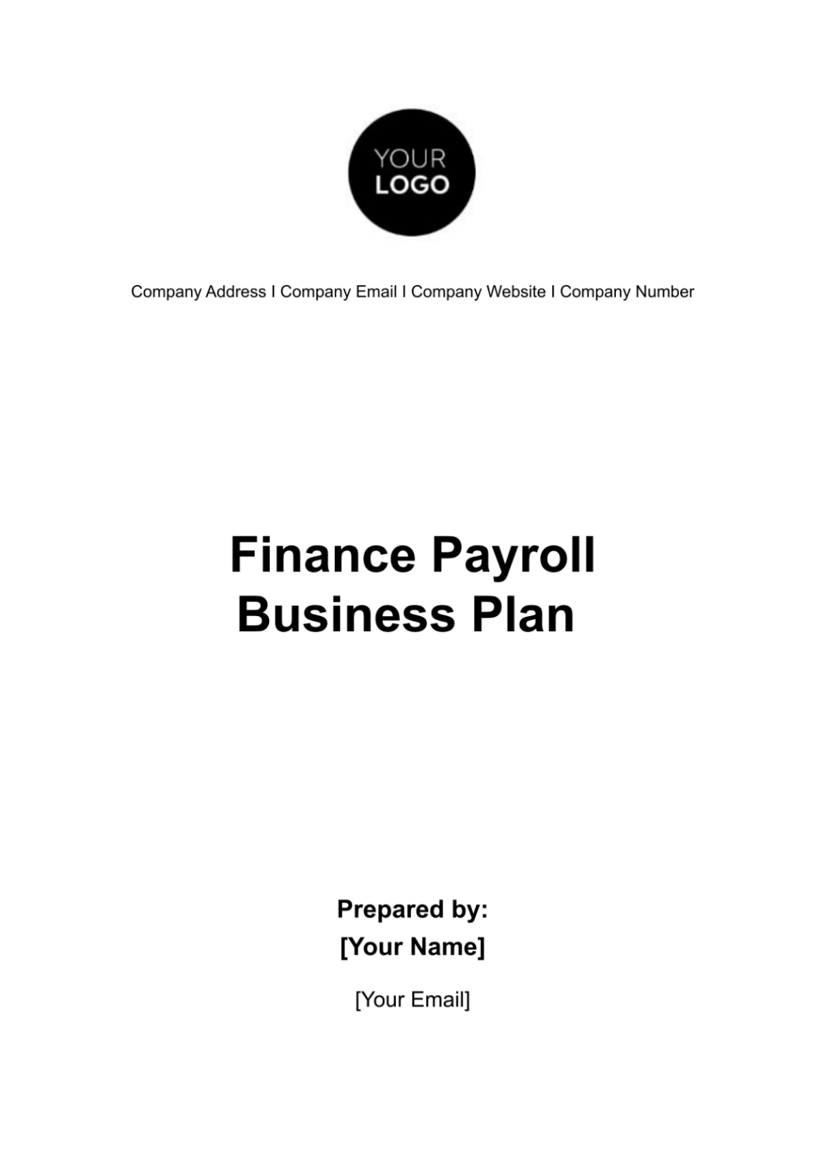 Finance Payroll Business Plan Template
