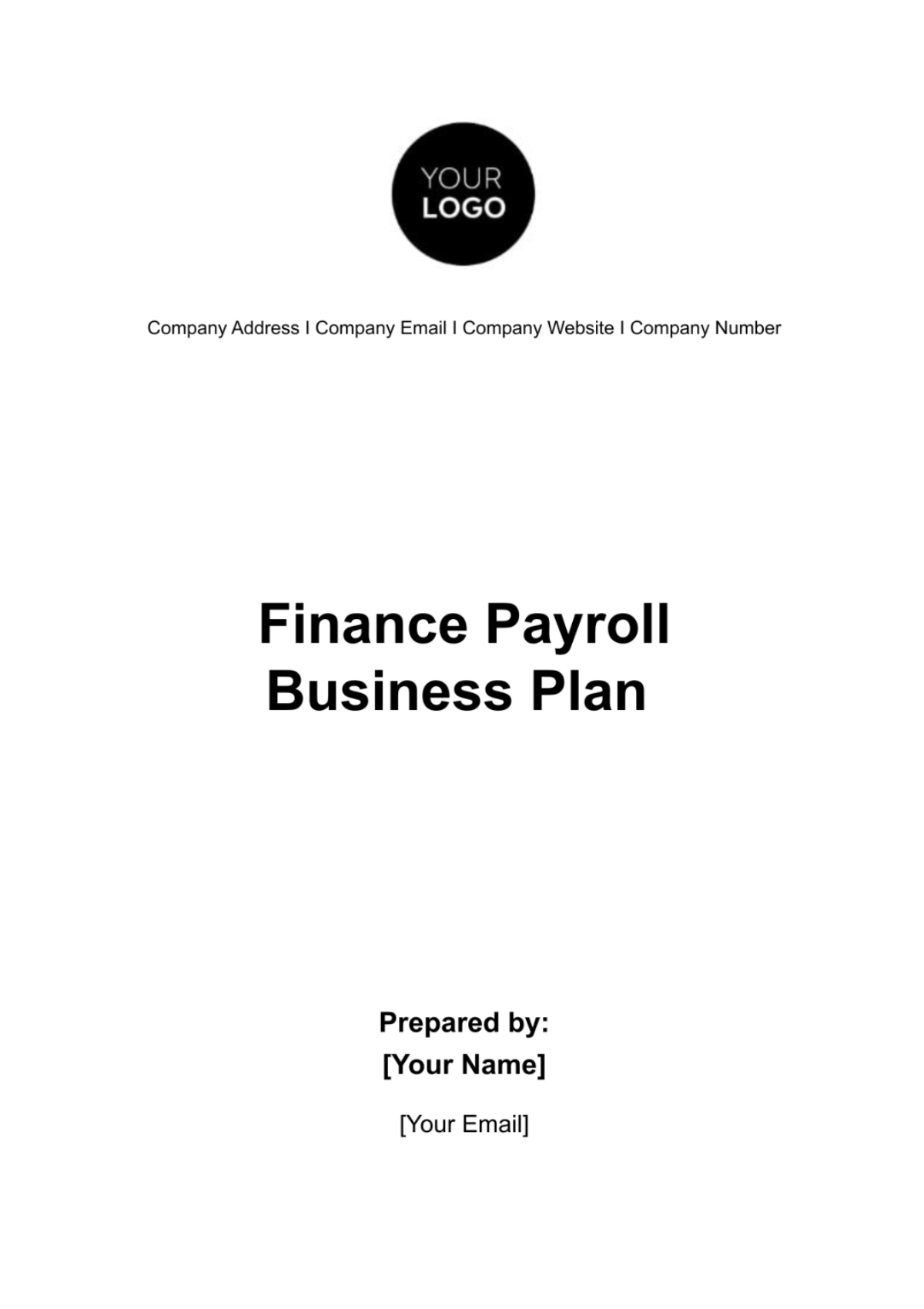 Finance Payroll Business Plan Template