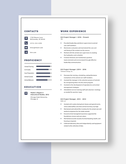 GIS Project Manager Resume Template