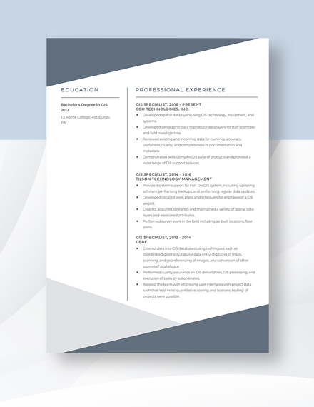 GIS Specialist Resume Template