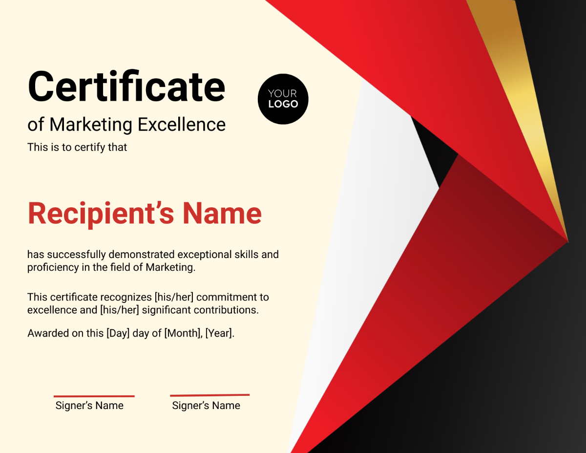 Marketing Excellence Certificate