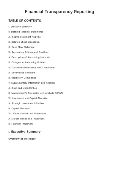 Free Financial Transparency Reporting Template to Edit Online