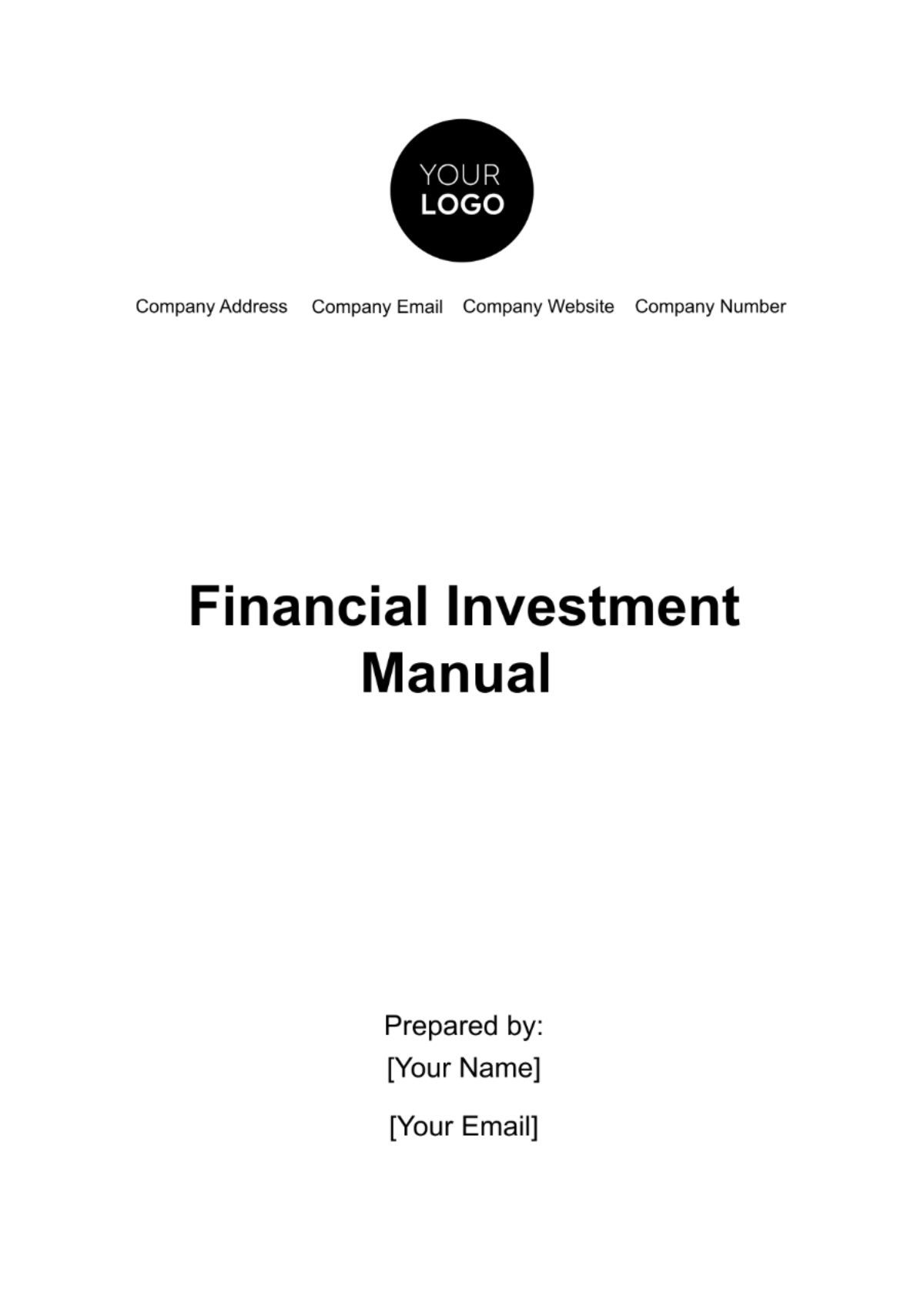 Financial Investment Manual Template