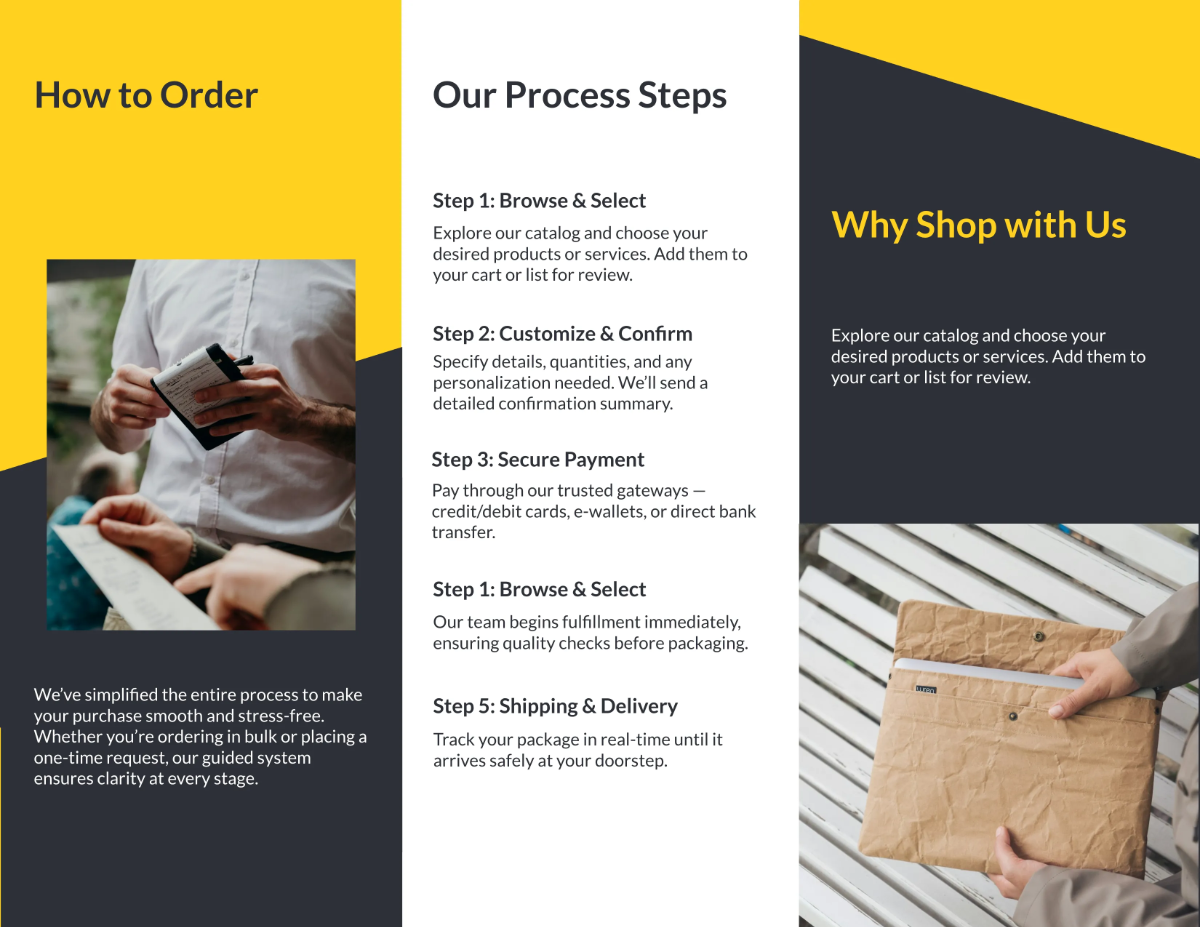 Free Ordering Process Guide Pamphlet Template to Edit Online Free Ordering Process Guide Pamphlet Template to Edit Online