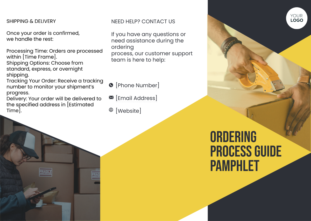 Ordering Process Guide Pamphlet Template