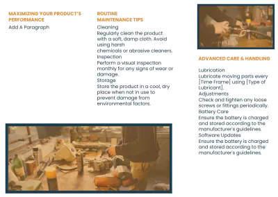 Free Product Maintenance Pamphlet Template to Edit Online