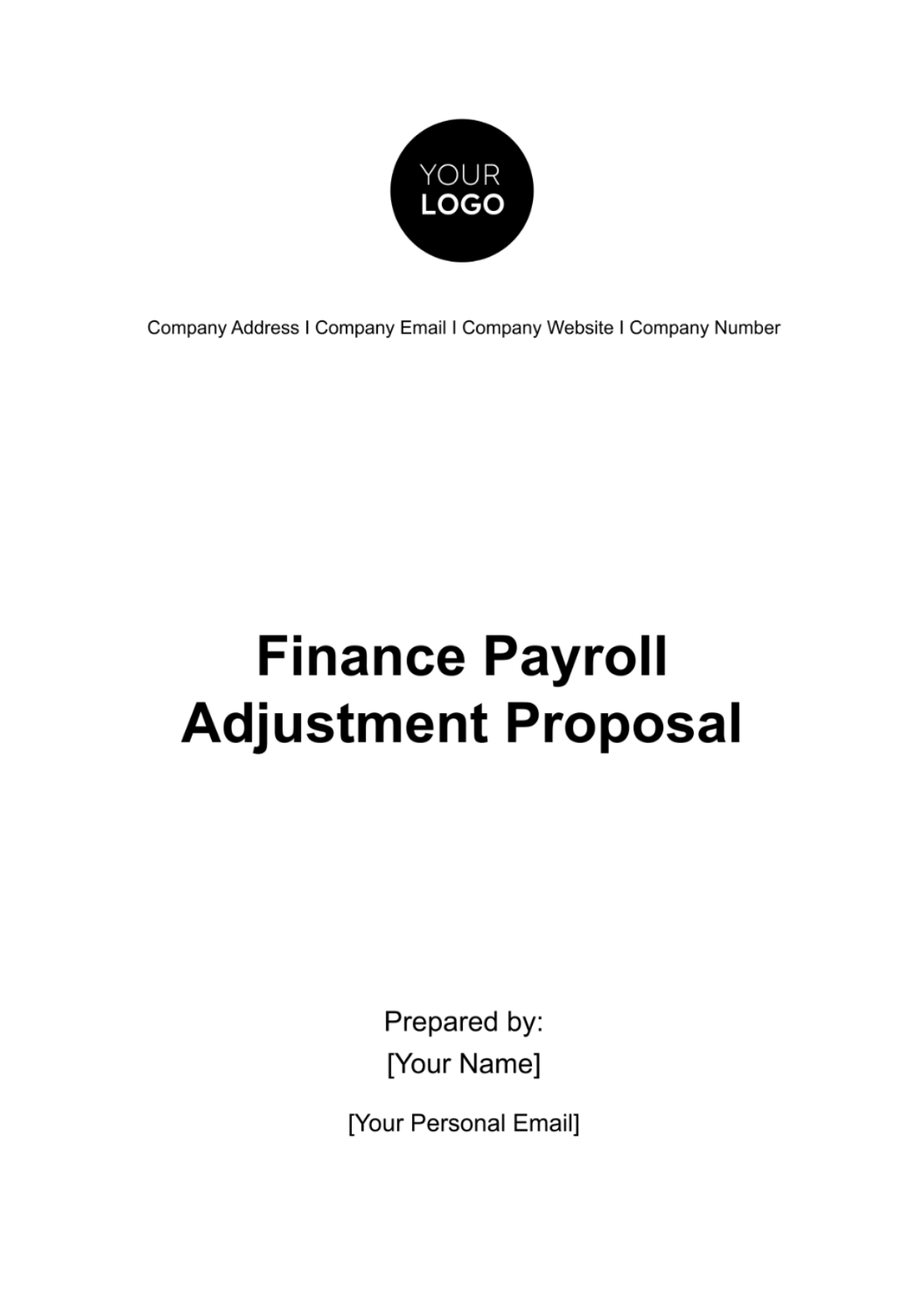 Finance Payroll Adjustment Proposal Template