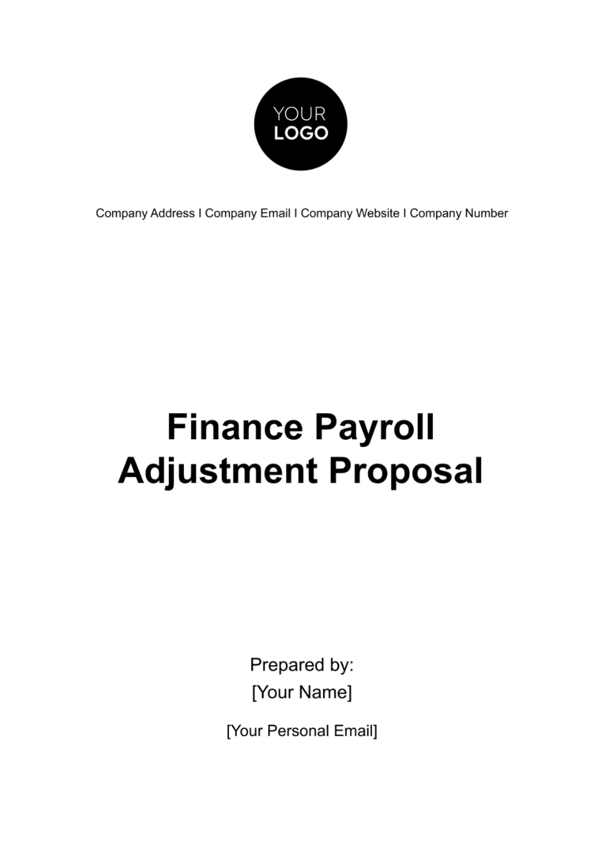 Finance Payroll Adjustment Proposal Template