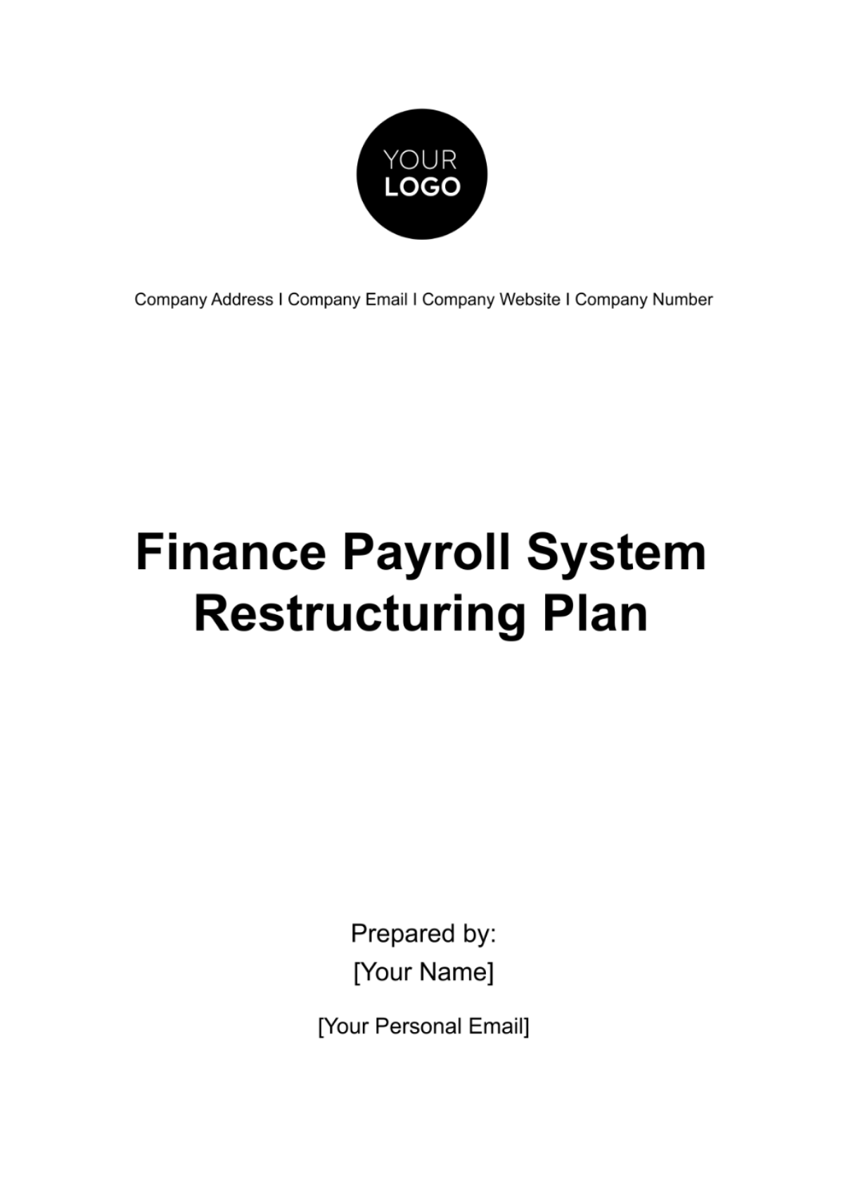 Finance Payroll System Restructuring Plan Template