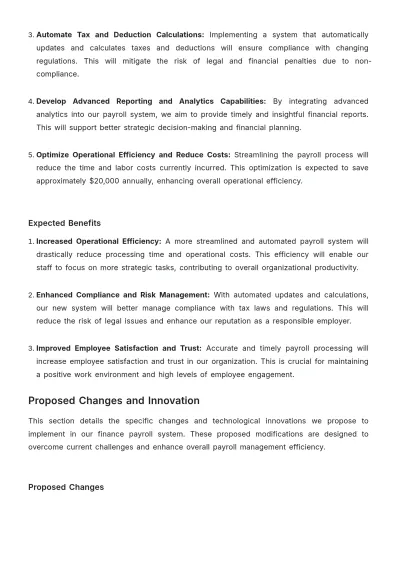 Free Finance Payroll System Restructuring Plan Template to Edit Online