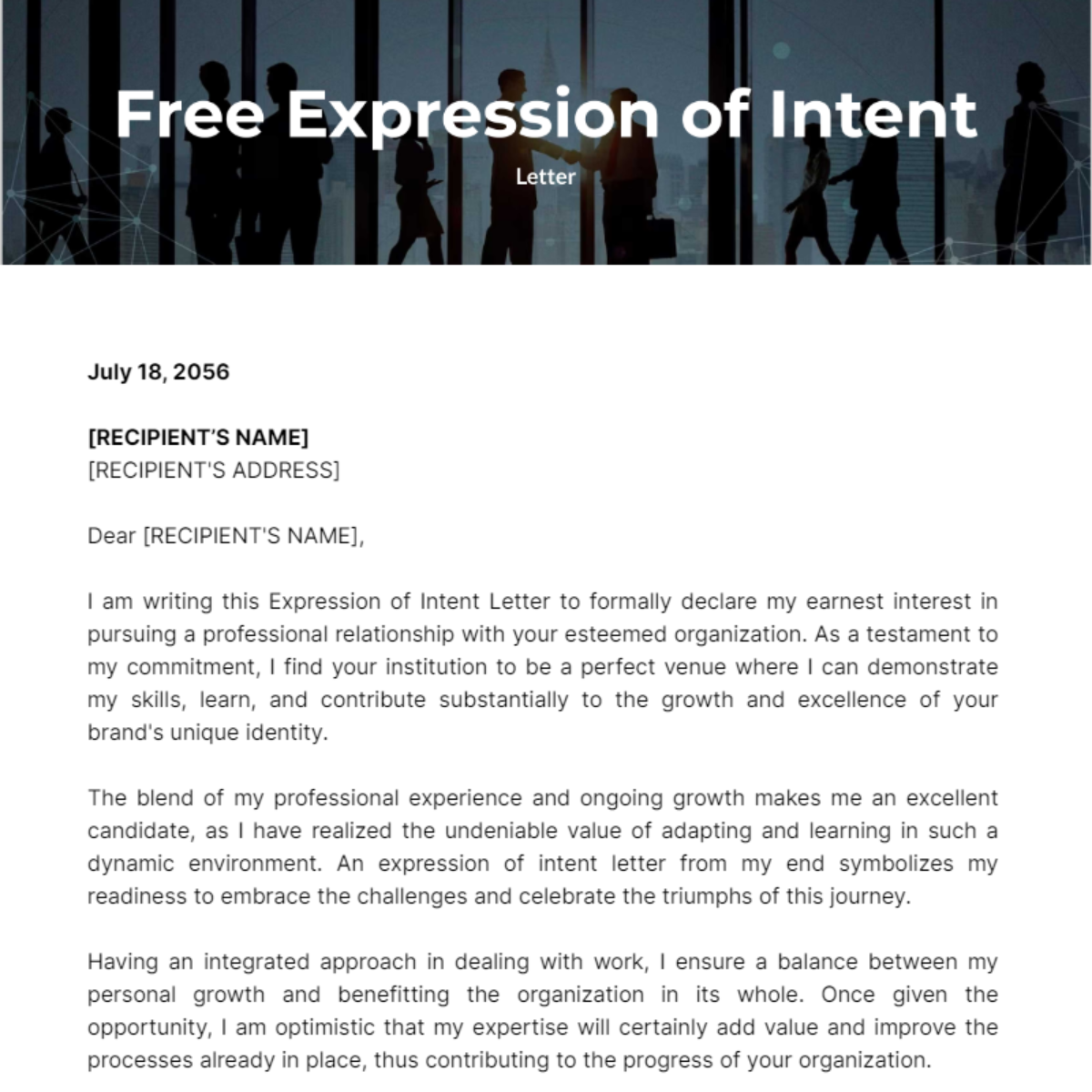 Expression of Intent Letter Template