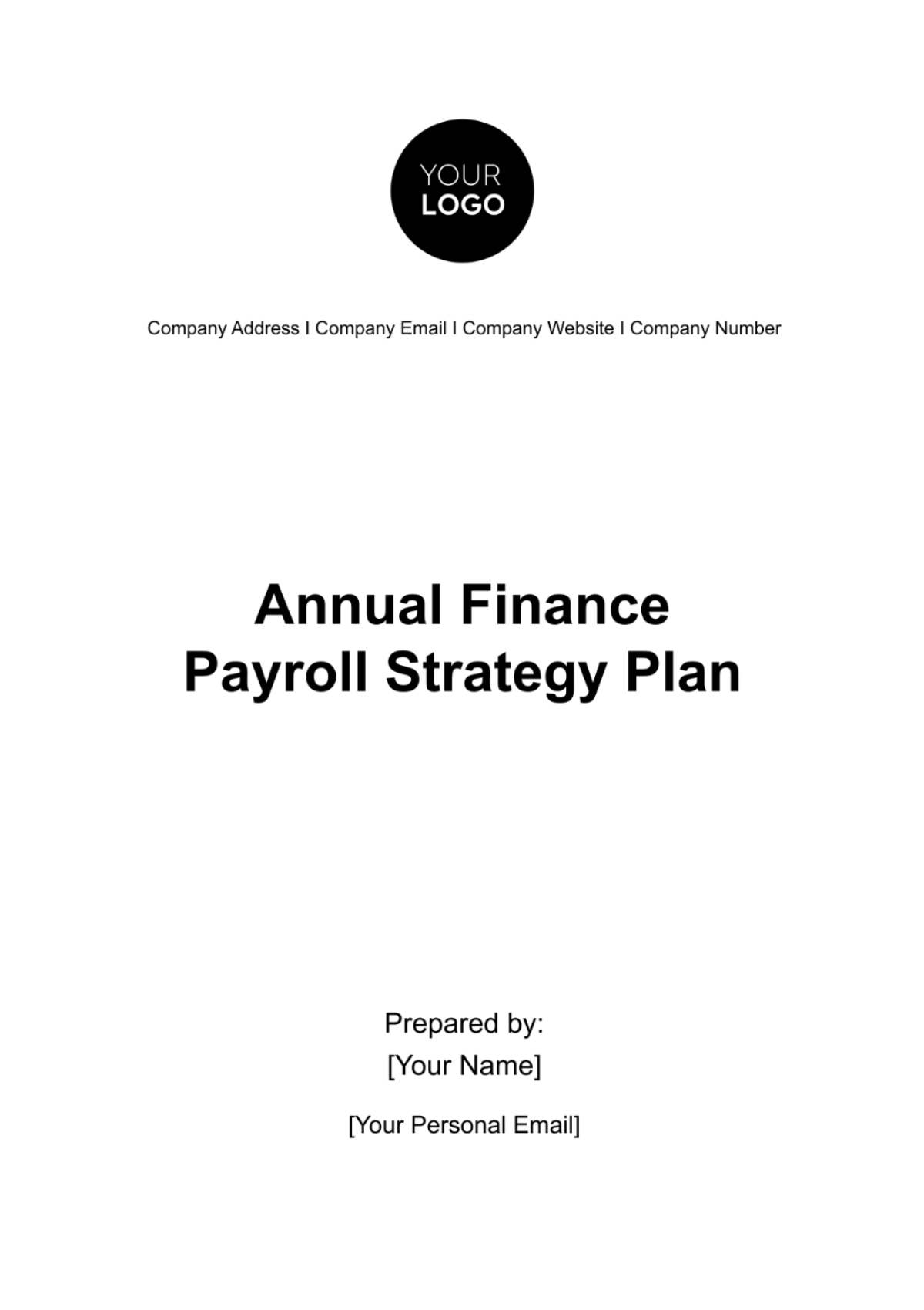 Annual Finance Payroll Strategy Plan Template