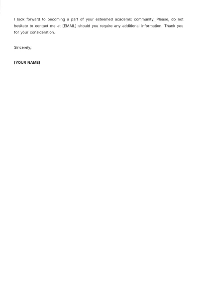 Free Letter of Intent for University Template to Edit Online