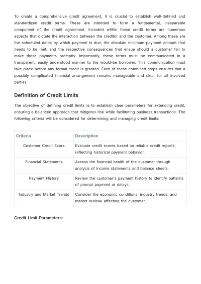 Free Finance Credit Control Plan Template to Edit Online