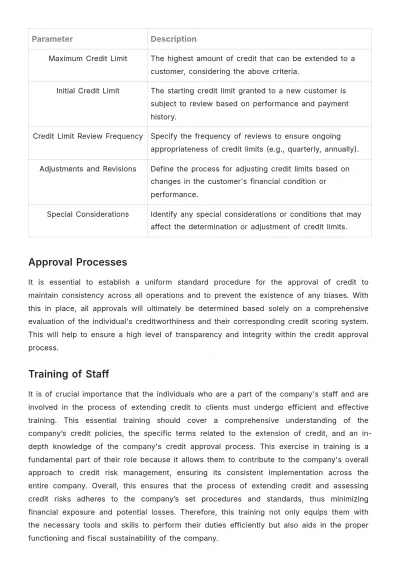 Free Finance Credit Control Plan Template to Edit Online