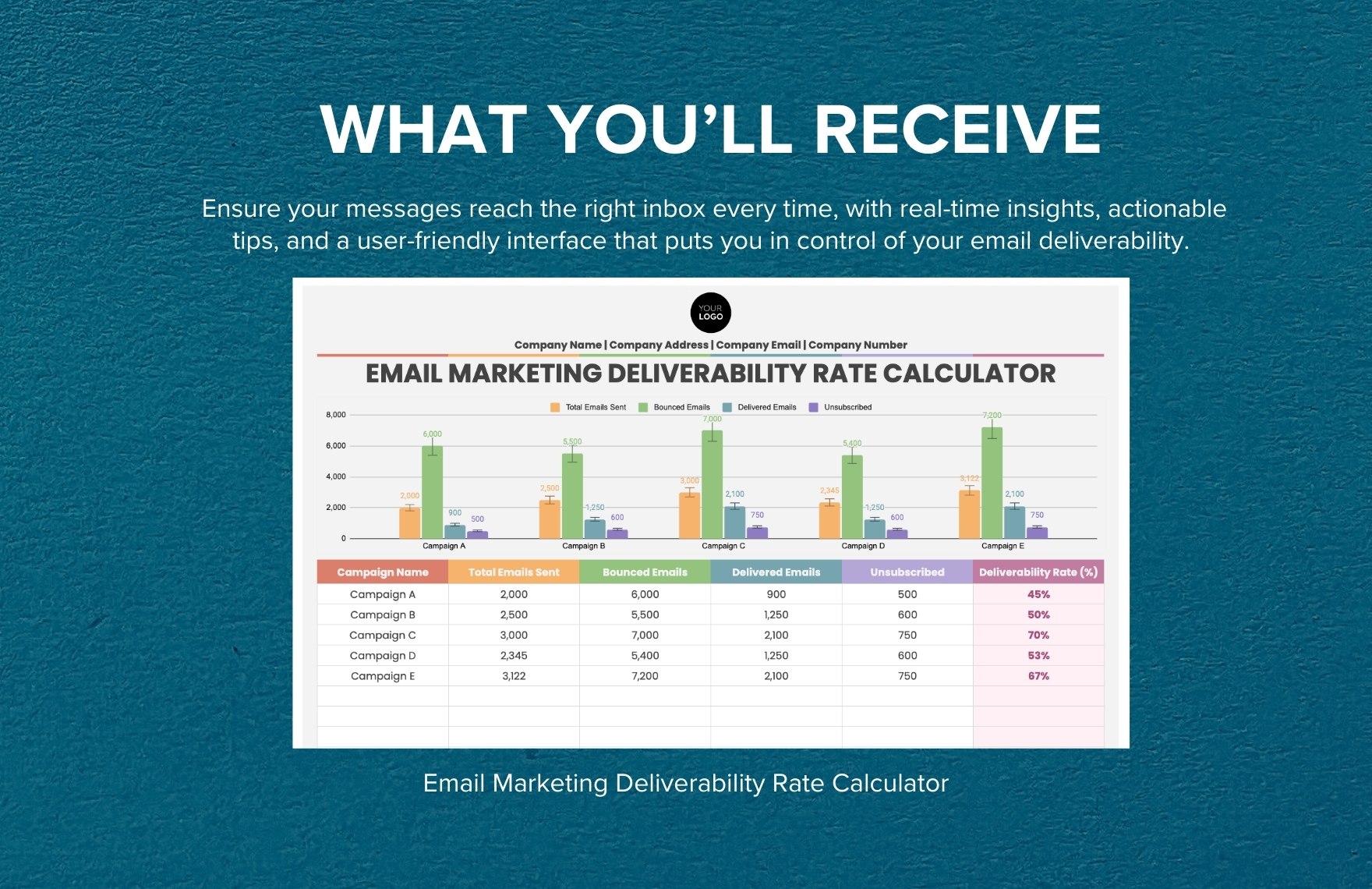 Email Marketing Deliverability Rate Calculator Template