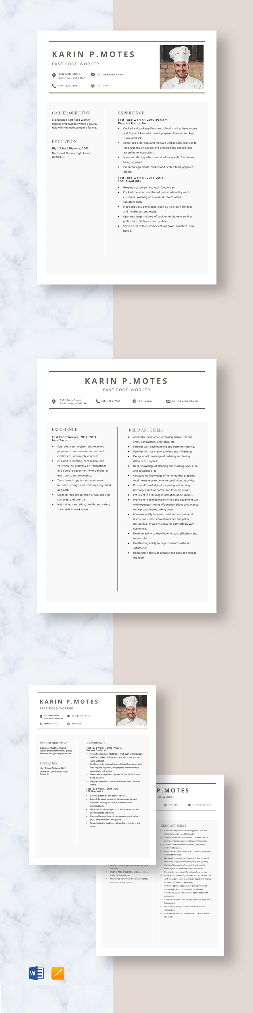 Free Fast Food Assistant Manager Resume Template Word Apple Pages Free Fast Food Assistant Manager Resume Template Word Apple Pages
