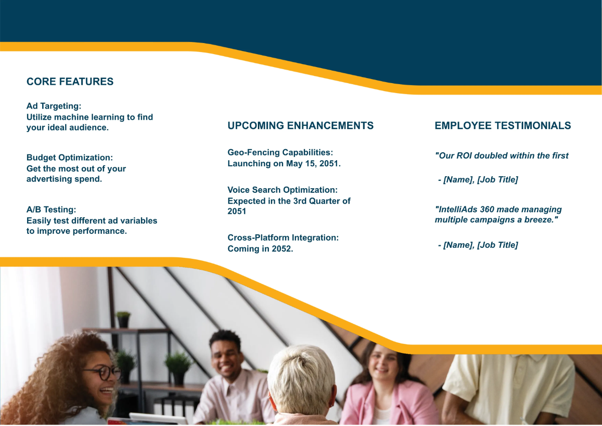 Free Marketing Product Highlight Pamphlet Template to Edit Online