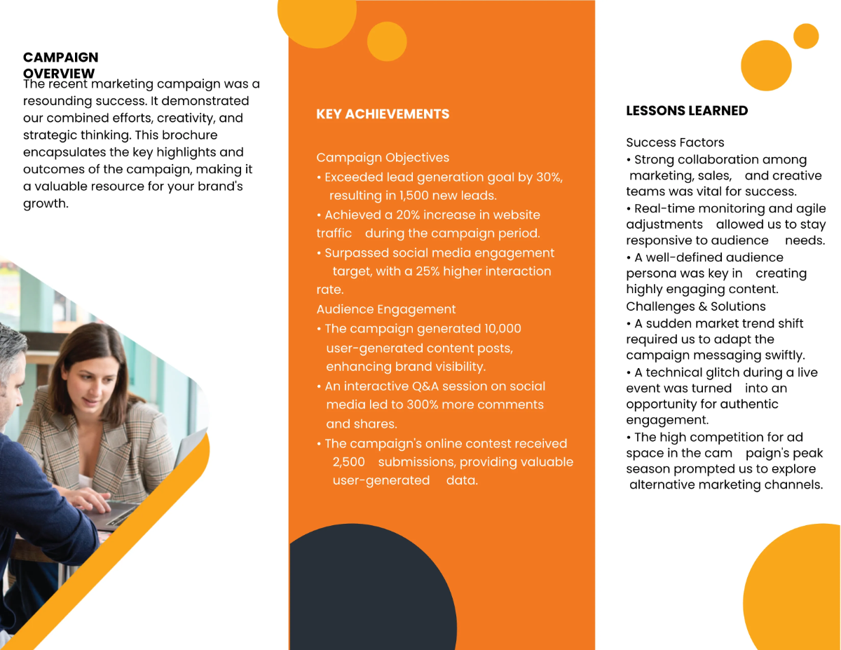 Free Marketing Campaign Recap Brochure Template to Edit Online