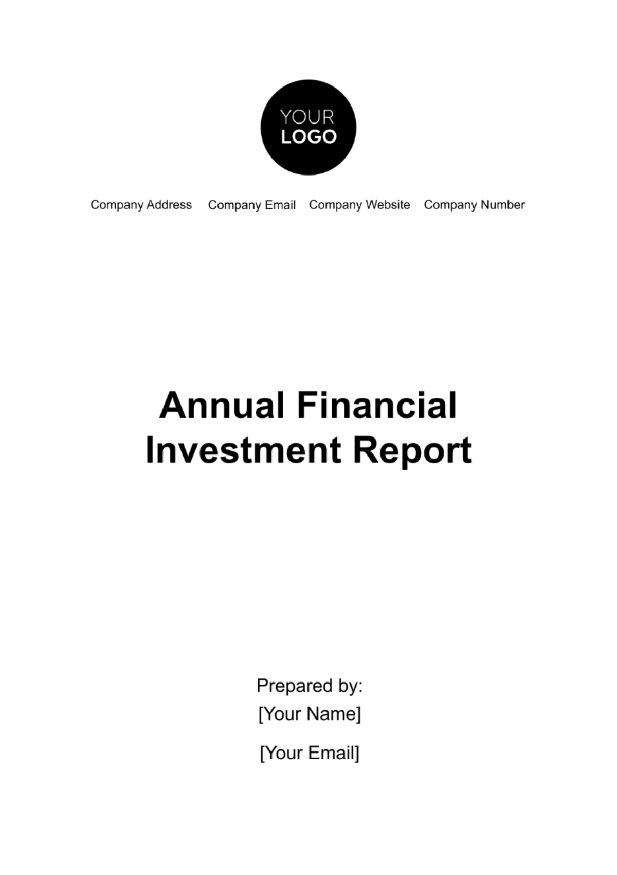 Annual Financial Investment Report Template