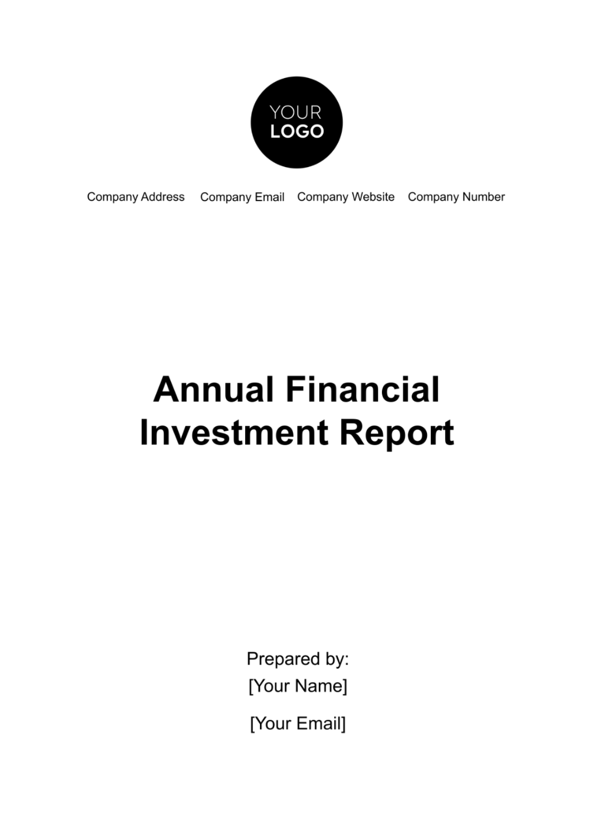 Annual Financial Investment Report Template