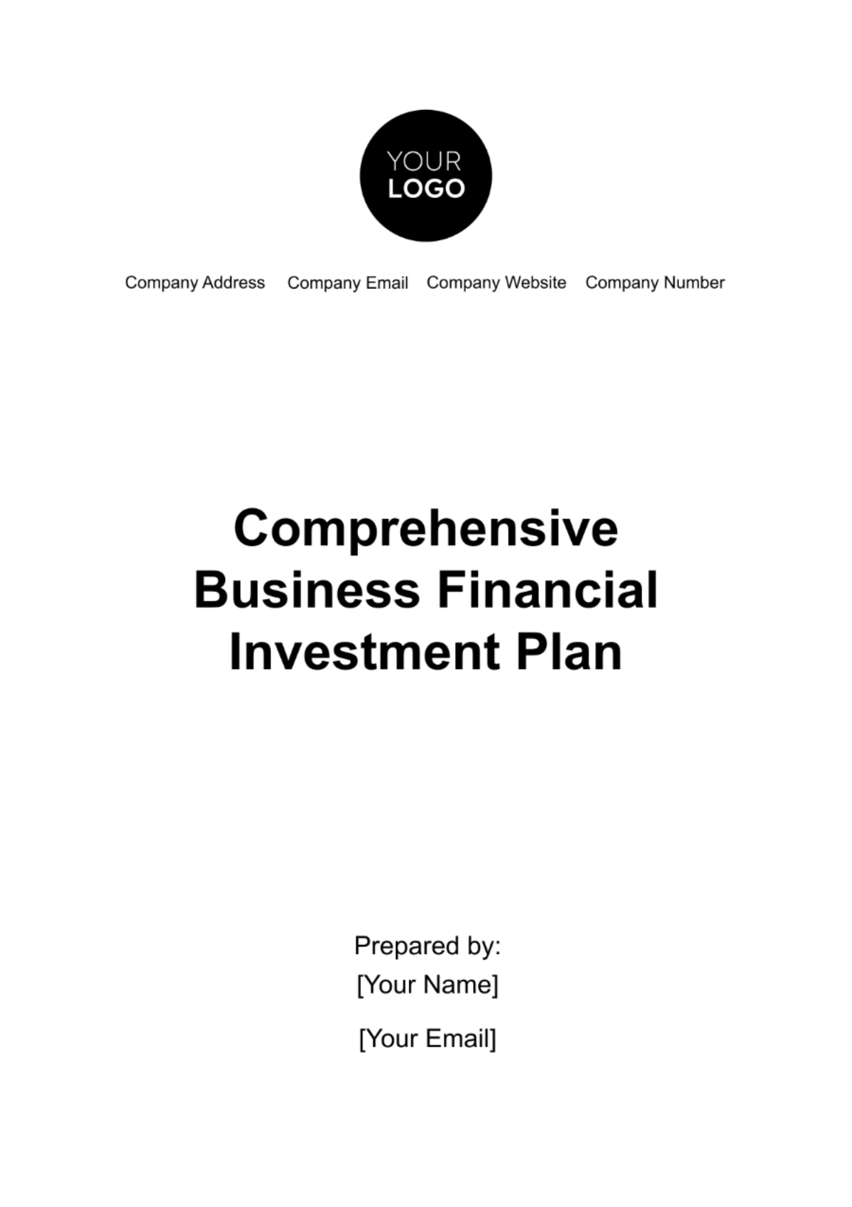 Free Comprehensive Business Financial Investment Plan Template