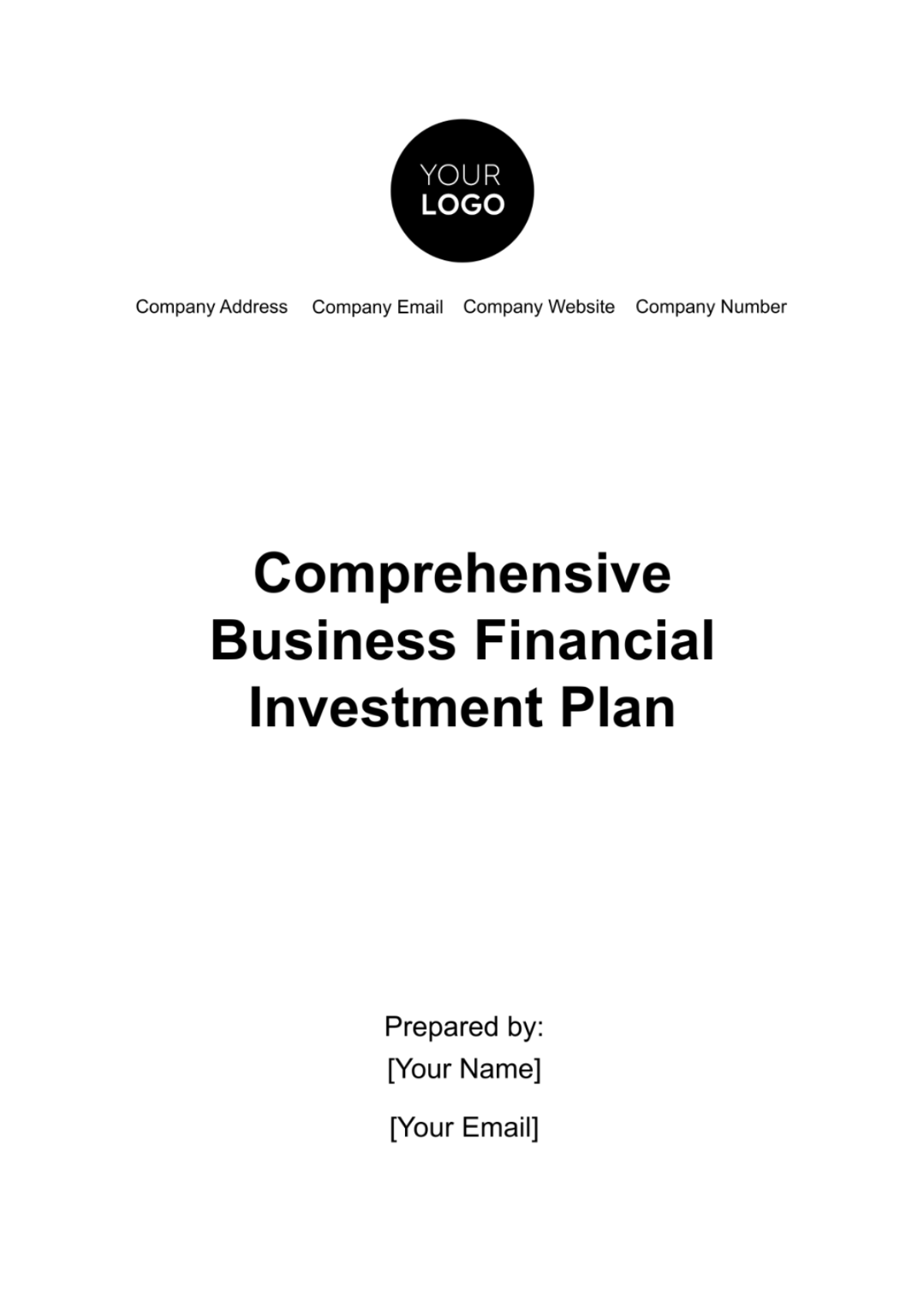 Comprehensive Business Financial Investment Plan Template