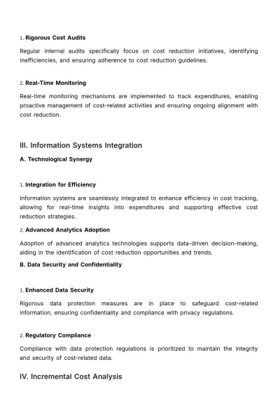 Free Financial Cost Reduction Policy Template to Edit Online