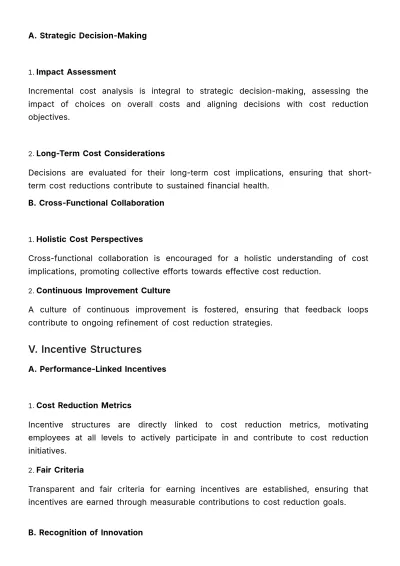 Free Financial Cost Reduction Policy Template to Edit Online