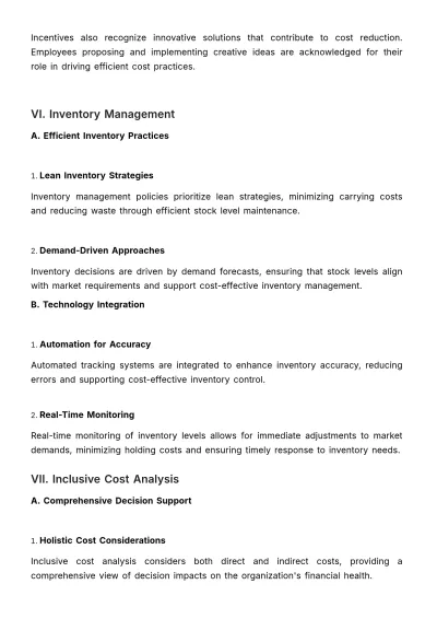 Free Financial Cost Reduction Policy Template to Edit Online