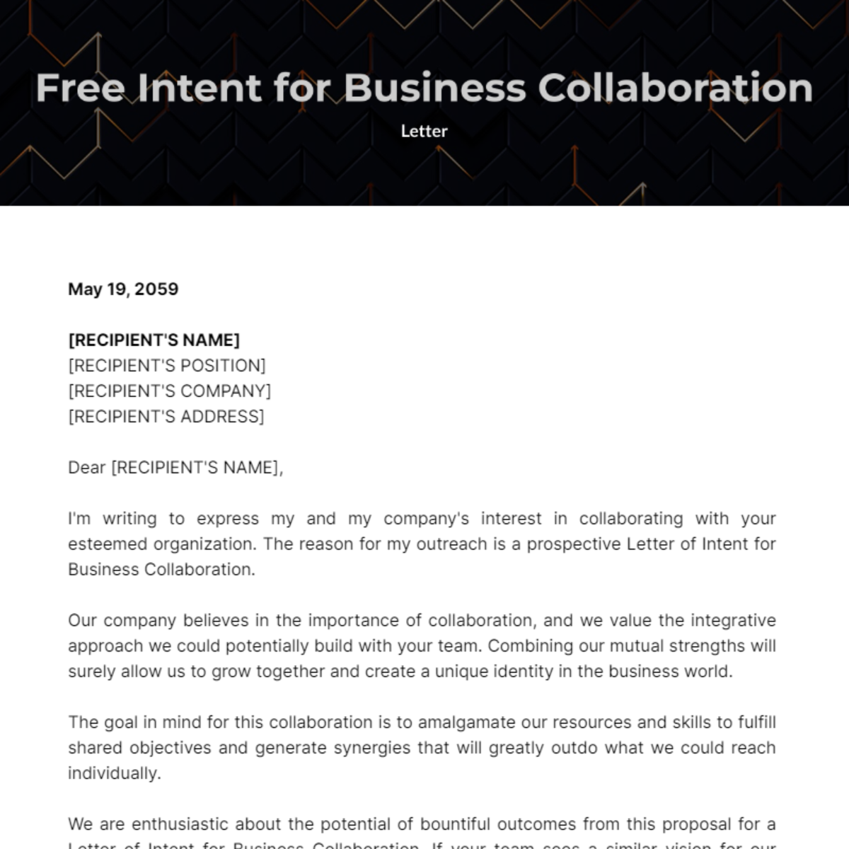 Letter of Intent for Business Collaboration Template