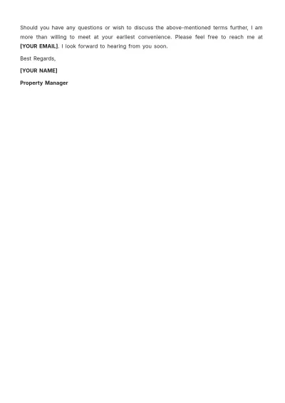 Free Counter Offer Lease Letter Template to Edit Online