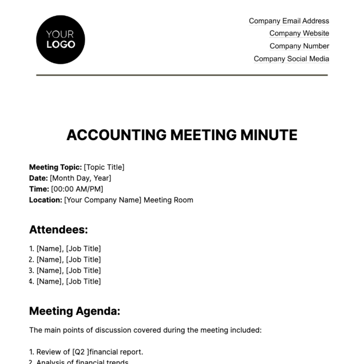 Accounting Meeting Minute Template - Edit Online & Download Example ...