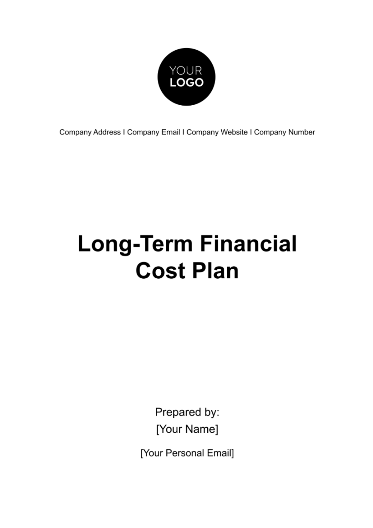 Long-Term Financial Cost Plan Template