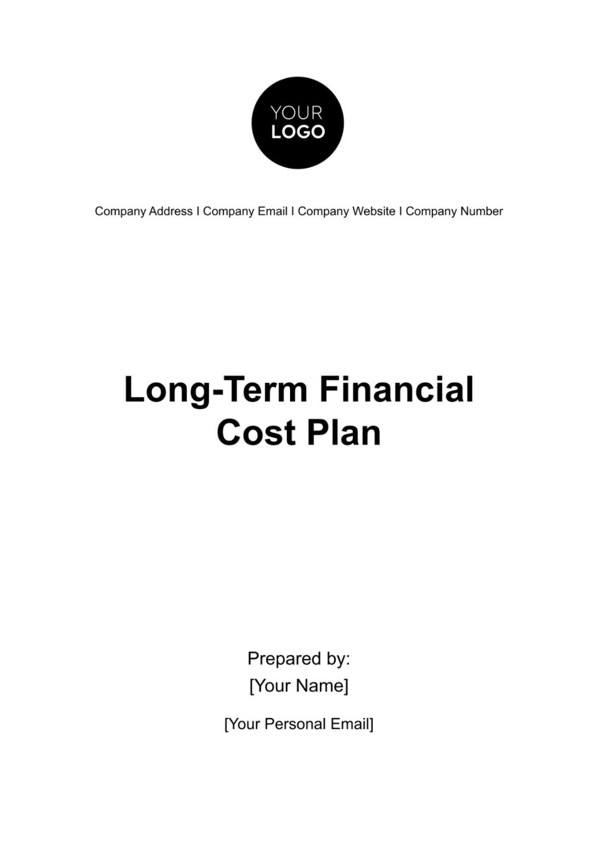 Long-Term Financial Cost Plan Template