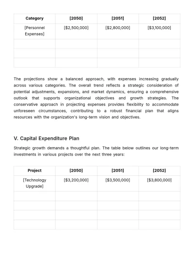 Free Long-Term Financial Cost Plan Template to Edit Online