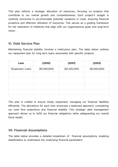 Free Long-Term Financial Cost Plan Template to Edit Online