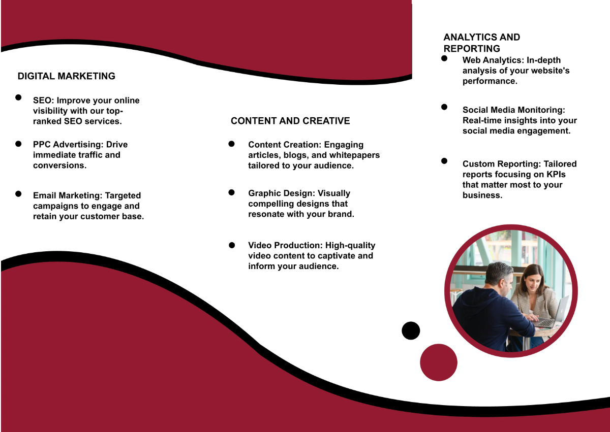 Free Marketing Service Pamphlet Template to Edit Online