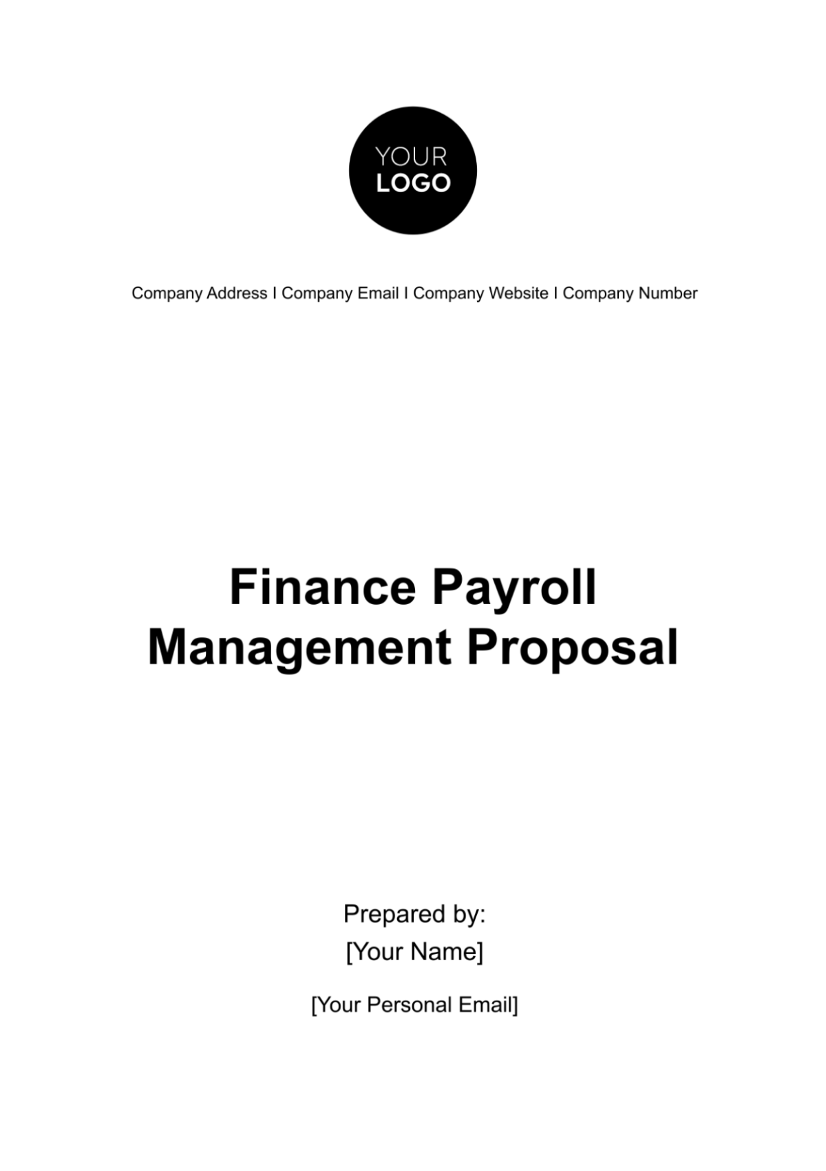 Finance Payroll Management Proposal Template