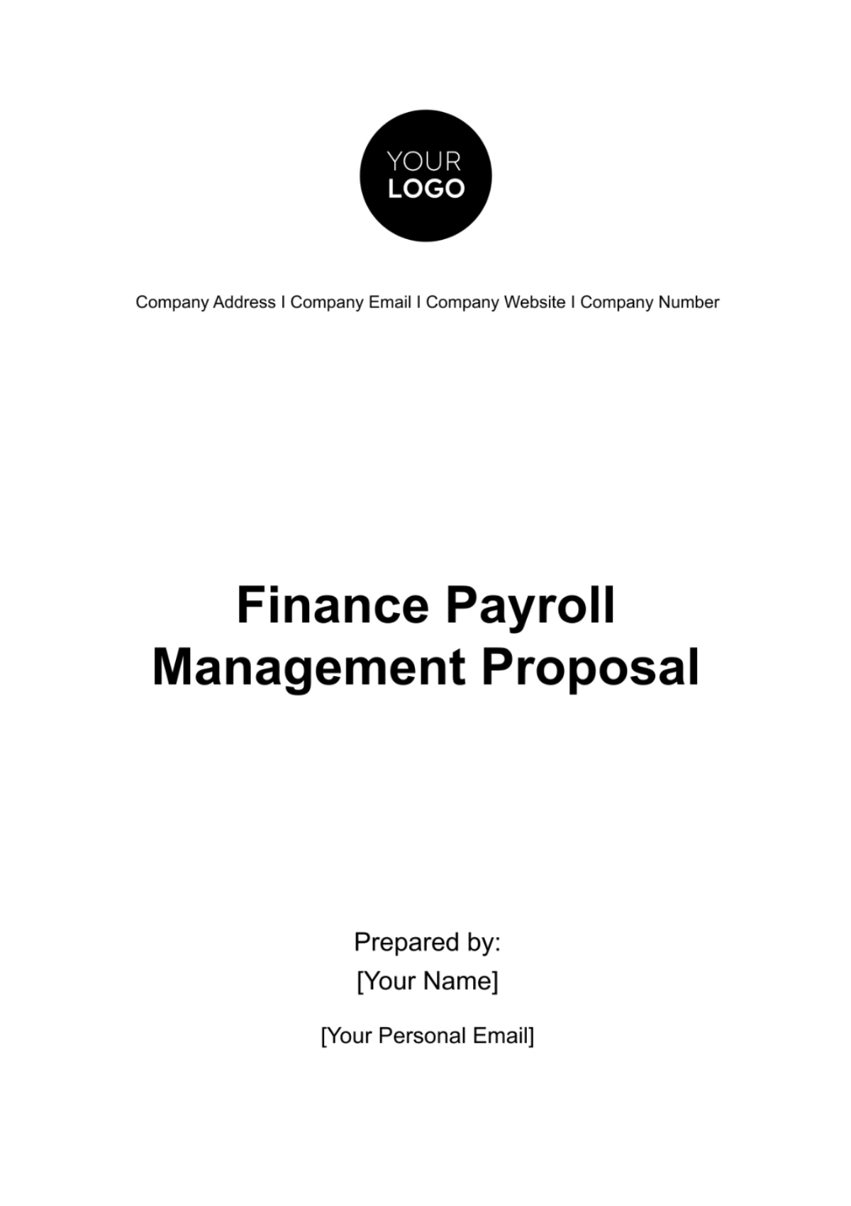 Finance Payroll Management Proposal Template