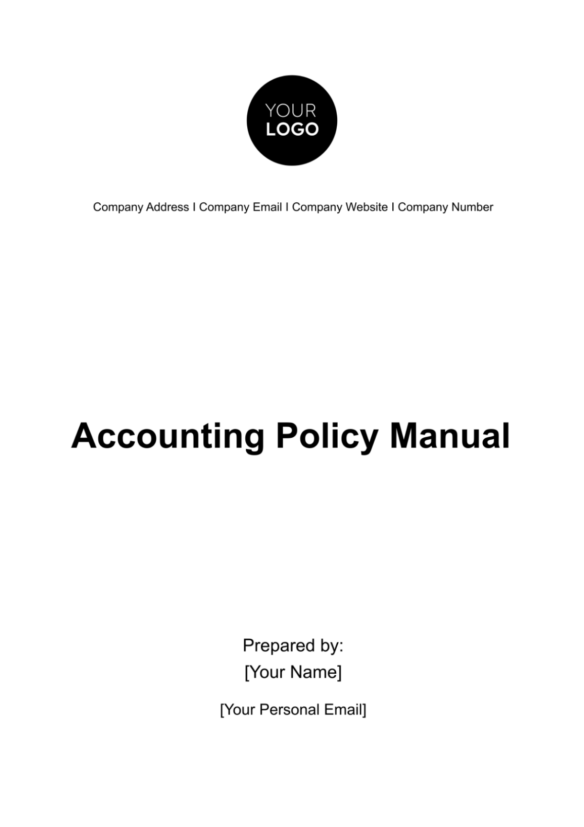 Accounting Policy Manual Template