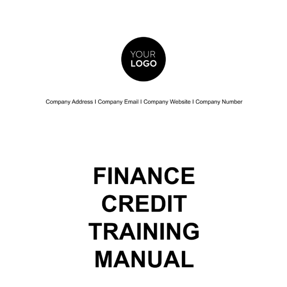 Finance Credit Training Manual Template
