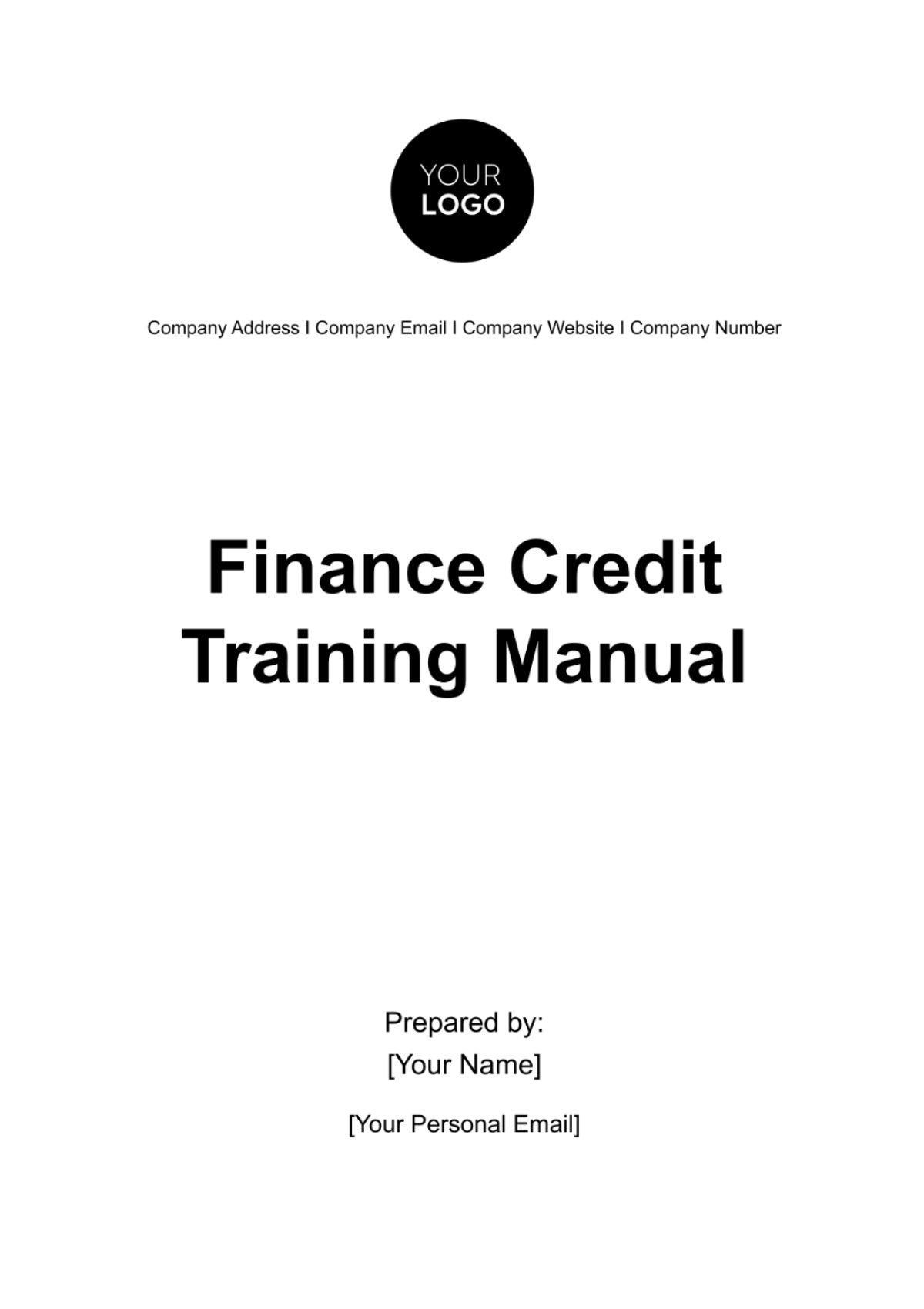 Finance Credit Training Manual Template