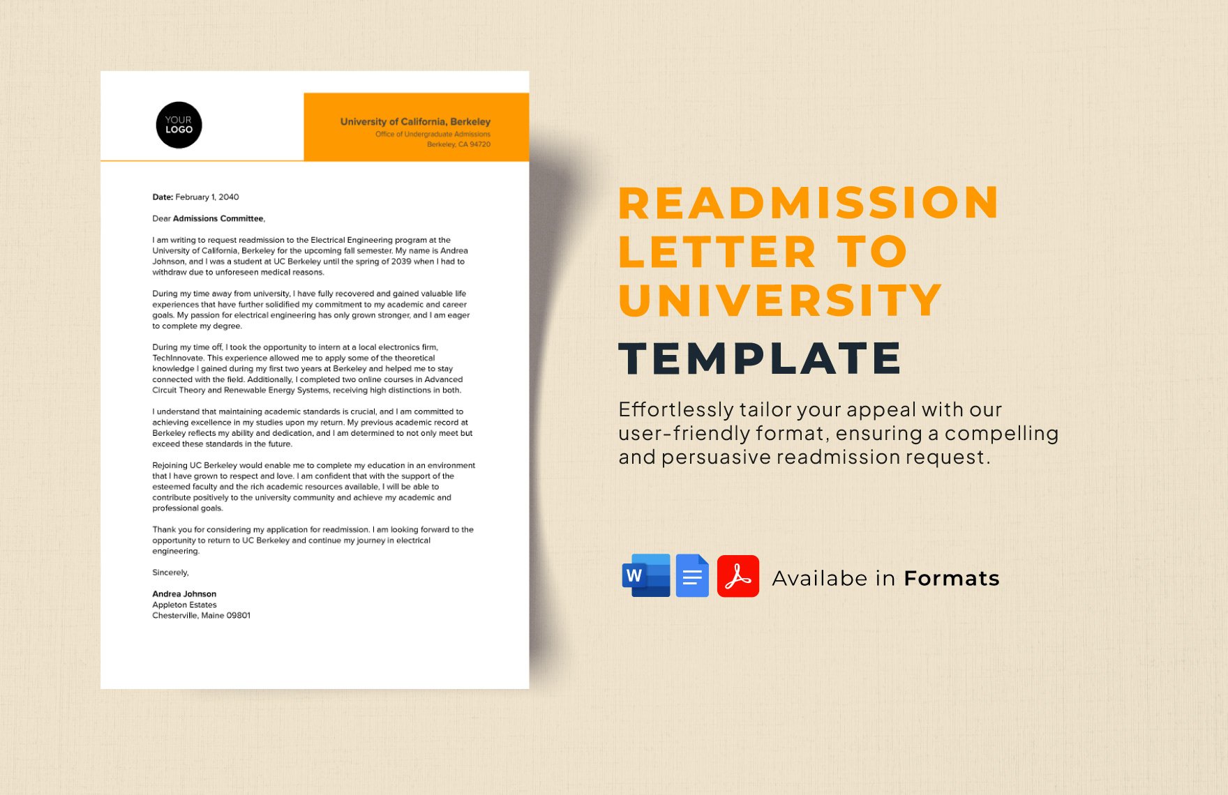 Readmission Letter to University Template