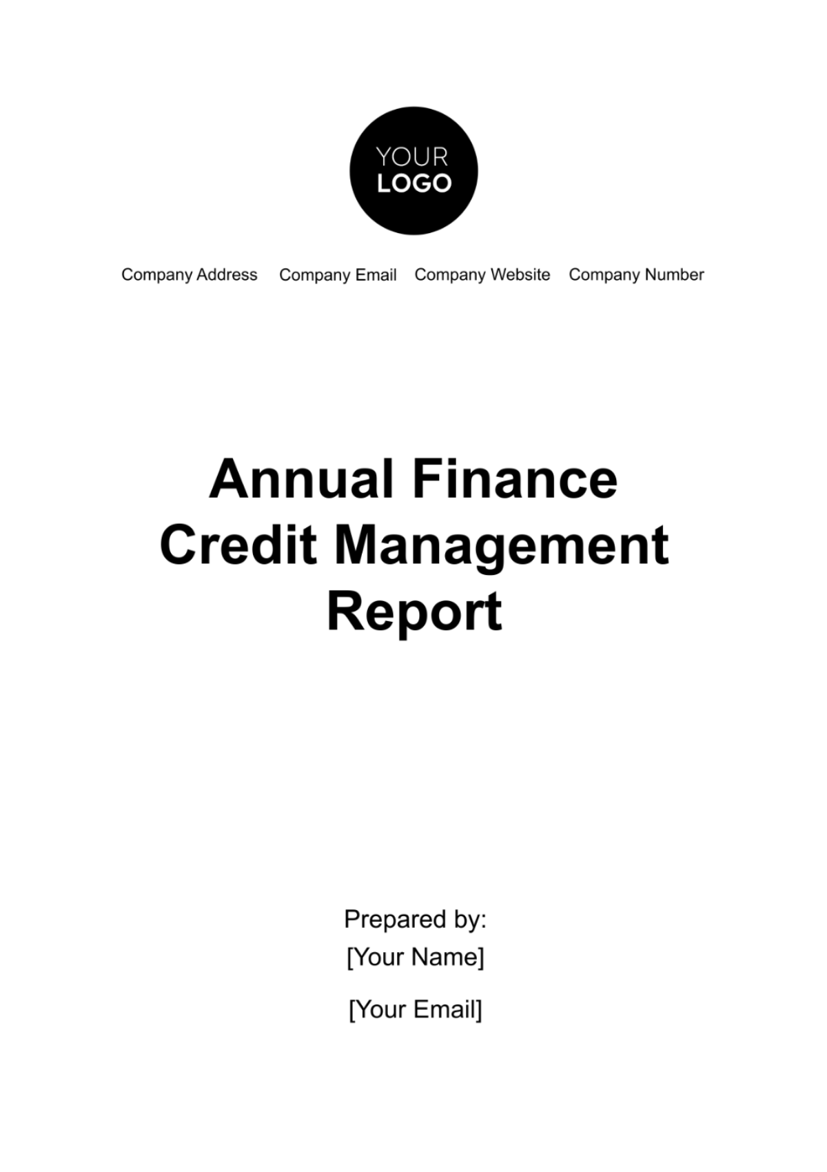 Annual Finance Credit Management Report Template